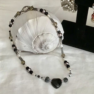 Black Onyx Necklace & Sterling Earring Set